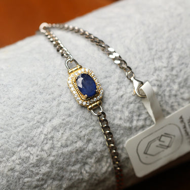 Blue Sapphire Bracelet, gemstone jewellery (view 1)