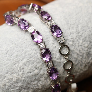 Amethyst Bracelet, gemstone jewellery (view 1)
