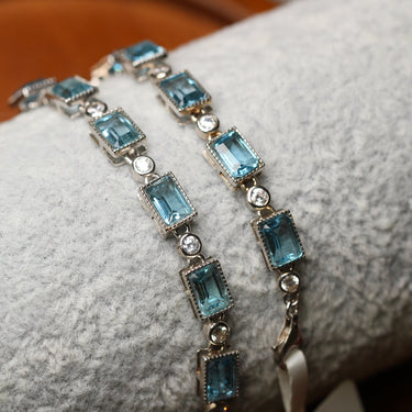 Blue Topaz Bracelet, gemstone jewellery (view 1)