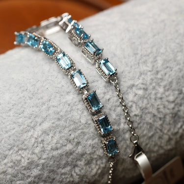 Blue Topaz Bracelet, gemstone jewellery (view 1)
