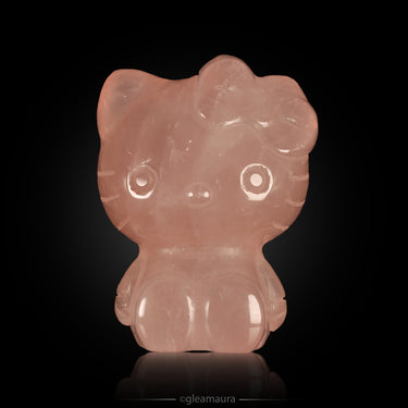 Rose quartz Hello Kitty, natural mineral specimen (view 1)