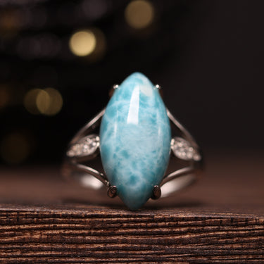 Larimar Ring, gemstone jewellery (view 1)