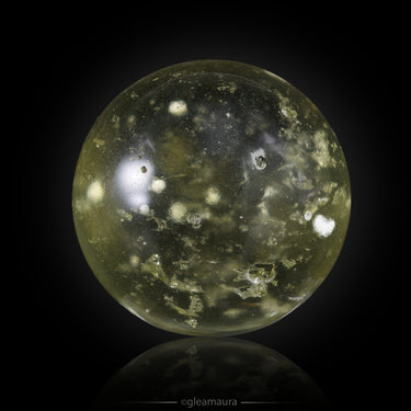 Libyan Desert Glass w Cristobalite Sphere, natural mineral specimen