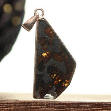 Palasite Meteorite Pendant, gemstone jewellery (view 3)