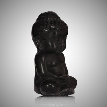 Silver Sheen Obsidian Buddha, natural mineral specimen (view 2)