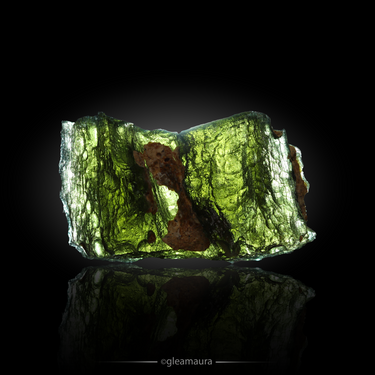 Moldavite, natural mineral specimen from Chlum nad Malší, Czech Republic (view 2)
