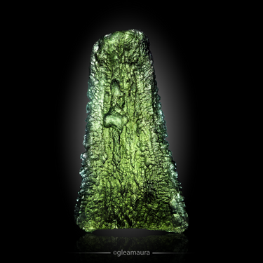Moldavite, natural mineral specimen from Chlum nad Malší, Czech Republic (view 2)