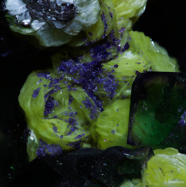 Muscovite & Quartz On Fluorite, natural mineral specimen (view 2)