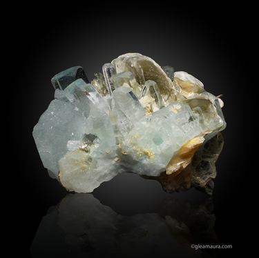 Beryl var. Aquamarine, Muscovite, natural mineral specimen from Shigar Valley, Pakistan (view 2)