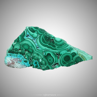 Malachite and Chrysocolla Slab, natural mineral specimen from Katanga Copper Crescent, DR Congo (view 2)