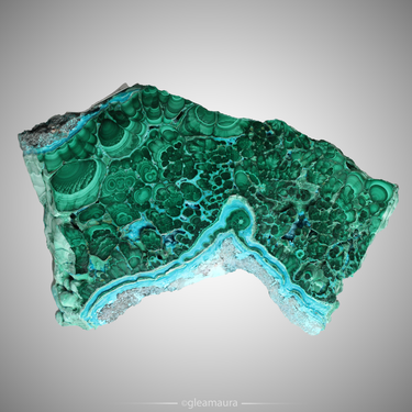 Malachite and Chrysocolla Slab, natural mineral specimen from Katanga Copper Crescent, DR Congo (view 2)