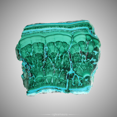 Malachite and Chrysocolla Slab, natural mineral specimen from Katanga Copper Crescent, DR Congo (view 2)