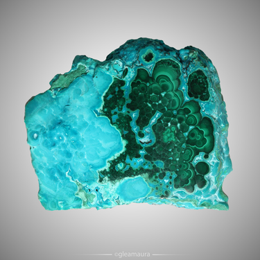 Malachite and Chrysocolla Slab, natural mineral specimen from Katanga Copper Crescent, DR Congo (view 2)