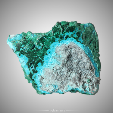 Malachite and Chrysocolla Slab, natural mineral specimen from Katanga Copper Crescent, DR Congo (view 2)