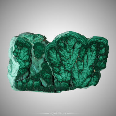 Polished Malachite Slab, natural mineral specimen from Katanga Province, Democratic Republic of the Congo (view 2)