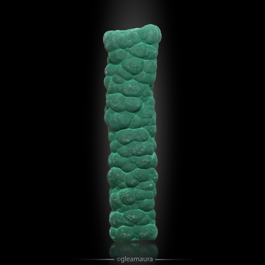 Malachite stalactite, natural mineral specimen from Kolwezi mining dist., DR Congo (view 2)
