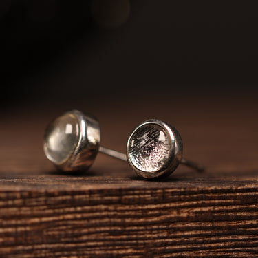 Muonionalusta Meteorite Stud Earring, gemstone jewellery (view 2)