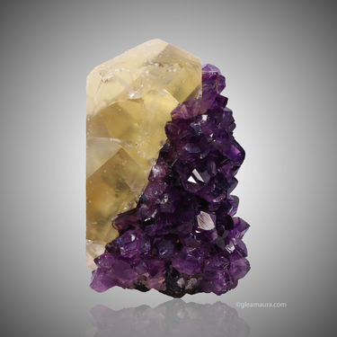 Amethyst with Calcite, natural mineral specimen from Artigas, Uruguay (view 2)
