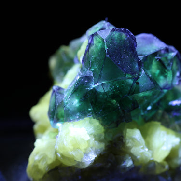 Muscovite On Fluorite, natural mineral specimen from Kudubis Farm 19, Namibia (view 2)