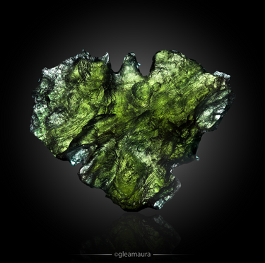 Hedgehog Moldavite, natural mineral specimen from Besednice moldavite occurrences, Czech Republic (view 2)