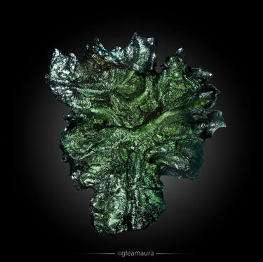 Hedgehog Moldavite, natural mineral specimen from Besednice moldavite occurrences, Czech Republic (view 2)