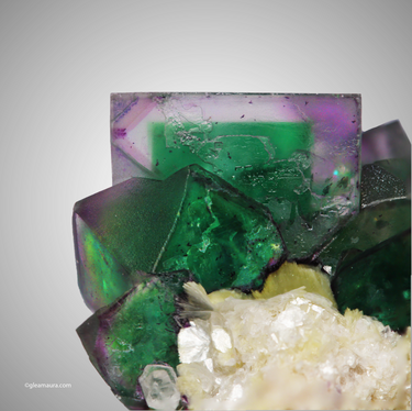 Muscovite On Fluorite, natural mineral specimen (view 2)
