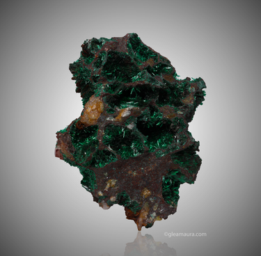 Brochantite, natural mineral specimen from Bou Bekker (Bou Becker), Morocco (view 2)