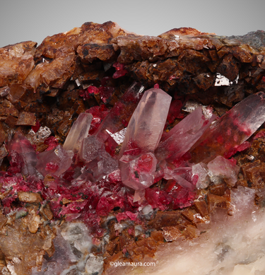 Roselite, natural mineral specimen from Bou Azzer mining district, Morocco (view 2)