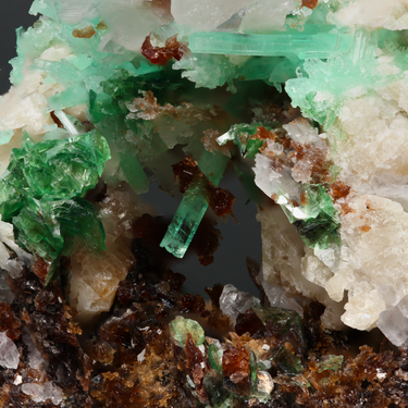Emerald, natural mineral specimen from Dayakou emerald mine, China (view 2)
