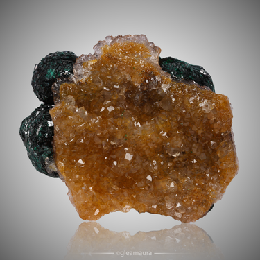 Botryoidal Malachite with Quartz, natural mineral specimen from Mashamba West Mine, DR Congo (view 2)