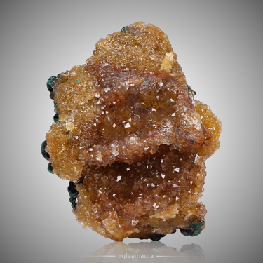 Botryoidal Malachite with Quartz, natural mineral specimen from Mashamba West Mine, DR Congo (view 2)