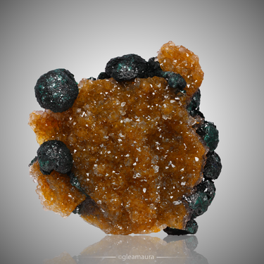 Botryoidal Malachite with Quartz, natural mineral specimen from Mashamba West Mine, DR Congo (view 2)