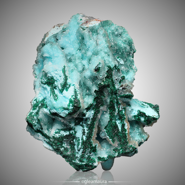 Malachite Chrysocolla & Quartz, natural mineral specimen from Tenke-Fungurume Area, DR Congo (view 2)