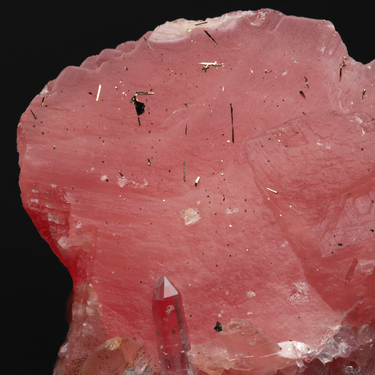 Rhodochrosite with Pyrite and Quartz, natural mineral specimen from Wutong Mine, China (view 2)