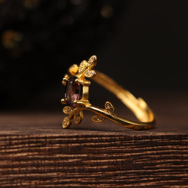 Spinel Gold Plated Ring, gemstone jewellery (view 2)