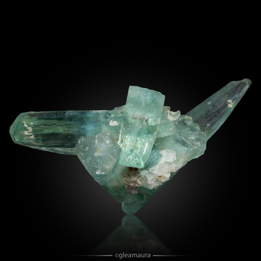 Beryl var. Mimoso Aquamarine, natural mineral specimen from Mimoso do Sul, Brazil (view 2)