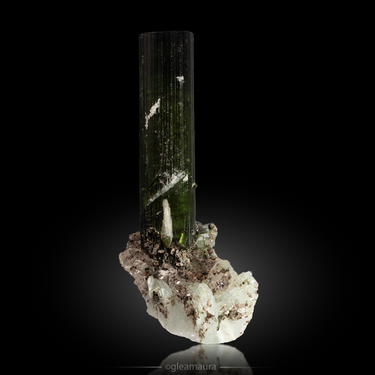 Watermelon Tourmaline on Blue Albite, natural mineral specimen from Pederneira mine, Brazil (view 2)