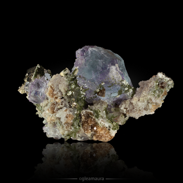 Scheelite, Fluorite, Pyrite, Quartz, natural mineral specimen from Yaogangxian Mine in Yizhang County, China (view 2)