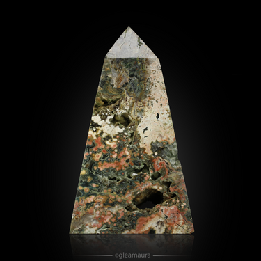Ocean Jasper Tower Carving, natural mineral specimen from Madagascar (view 2)
