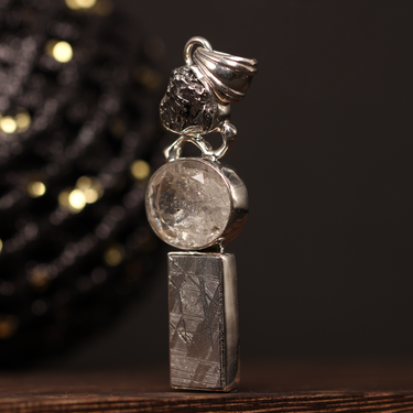 Meteorite, Herkimer Diamond Pendant