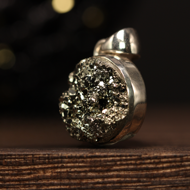 Pyrite Pendant, gemstone jewellery (view 2)