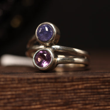 Tanzanite, Amethyst Ring, gemstone jewellery (view 2)