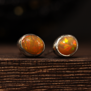Opal Ear Stud, gemstone jewellery (view 2)