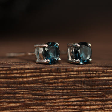London Blue Topaz Earring, gemstone jewellery (view 2)