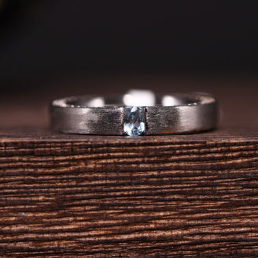 Aquamarine Eternity Ring, gemstone jewellery (view 2)