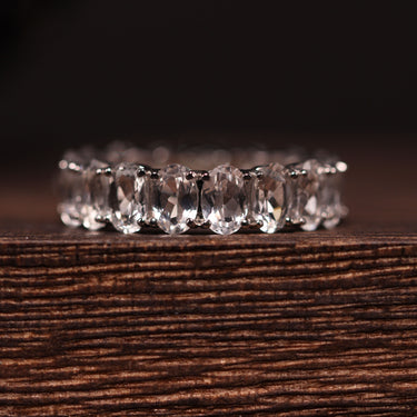 White Topaz Eternity Ring, gemstone jewellery (view 2)