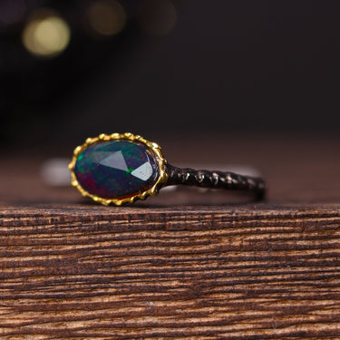 Smoked Opal Ring, gemstone jewellery (view 2)