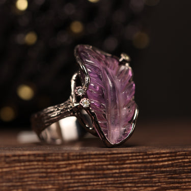 Amethyst, Aquamarine Ring, gemstone jewellery (view 2)