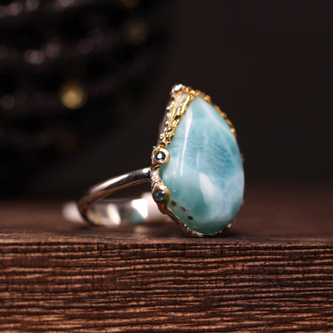 Larimar, Sapphire Ring