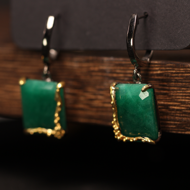 Emerald Earring, gemstone jewellery (view 2)